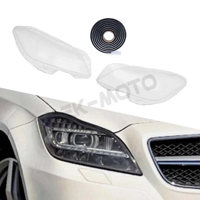 Left+Right Headlight Lens Cover For 2010-2014 Mercedes Benz W218 CLS350 CLS550 - Image 1 of 4