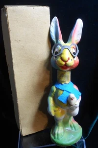 Germany Easter Bunny Rabbit Nodder and Candy Container- 9, Papier-mache, Germany - Picture 1 of 11