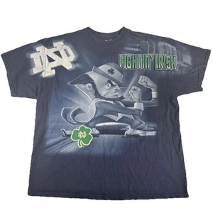 Vintage 90s Notre Dame Fightin’ Irish All Over Print T-shirt Men’s 2XL - Picture 1 of 10