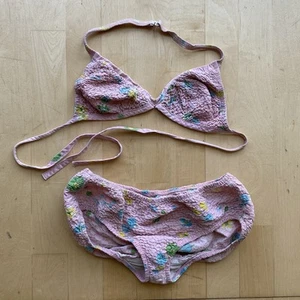 Vintage 50s 60s Sears Cotton bikini Size Small Pink Flowers - Picture 1 of 10