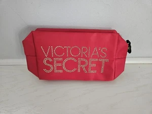 VICTORIA'S SECRET RED VS LOGO MAKEUP COSMETIC ZIPPER STUD BAG POUCH NWT - Picture 1 of 13