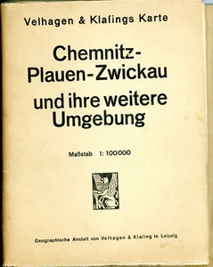 Mapa original de VELHAGEN & KLAFINGS CHEMNITZ - PLAUEN - ZWICKAU 1:100000 - Imagen 1 de 1