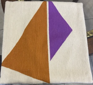 Leah Singh Zaza Colorblk Überwurf Kissenbezug 18x18 Wolle Stickerei Canvas Modern - Bild 1 von 13