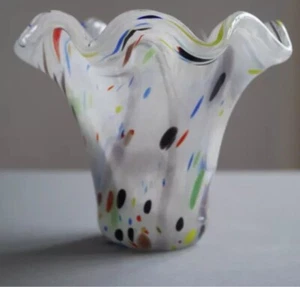 Tammaro Murano Small Vase Multicoloured/White Dotted - Picture 1 of 2