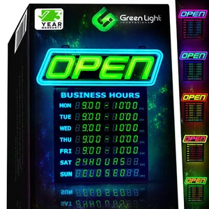 Led Open Sign with Business Hours – Stand Out with 1000’s Color Combos to Match - Picture 1 of 11