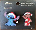 Loungefly Disney Lilo & Stitch Santa Hat Pin Set 2 Enamel Pins 2023 Authentic