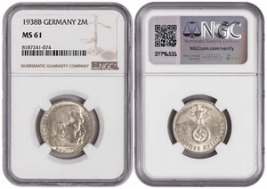 i-650606 Germany 2 Mark 1938 B. NGC MS 61 - Picture 1 of 1