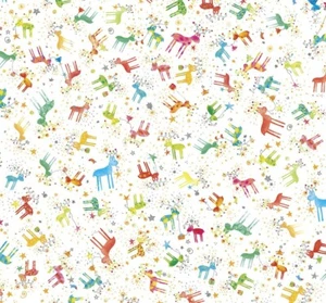 Fabric Holiday Minis Reindeer on White Cotton QT 1/4 Yard 6599-Z - Picture 1 of 6