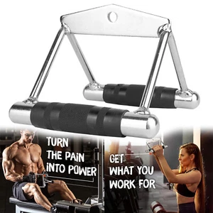 Tricep V Bar Pull Down Multi Gym Machine Cable Attachment Close Grip Handle Push - Picture 1 of 16