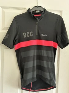 BLACK RAPHA PRO TEAM RCC MIDWEIGHT WOOL SS CYCLING JERSEY Small - Picture 1 of 8
