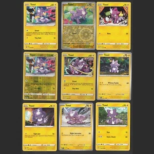 Toxel Pokemon Card Collection Set of 9 English Cards Reverse Holo Rare Lightning - Picture 1 of 1