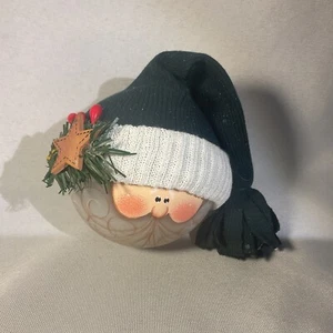 Santa Ornament Glass Handpainted - Picture 1 of 6
