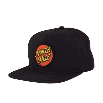 Santa Cruz CLÁSICO PUNTO PARCHE Monopatín Snapback Sombrero NEGRO Foto 1 de 3