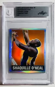 Shaquille O'neal Leaf Metal 48 Pre-Production Proof Prismatic Orange 1/1 Beckett - Picture 1 of 1