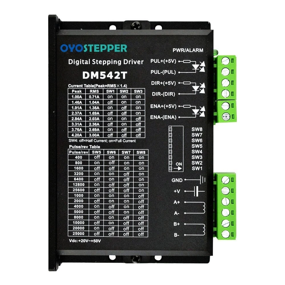 Digital Stepper Driver 1.0-4.2A 20-50VDC for Nema 17, 23, 24 Step Motor DM542T - Image 1 of 4