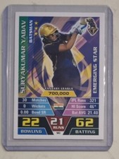 Rare Topps Suryakumar Yadav IPL Attax trade card cricket India not signed 