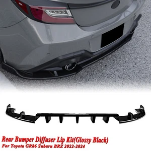 Gloss Black Rear Bumper Diffuser Lip Kit For Toyota GR86 Subaru BRZ 2022-2025 23 - Picture 1 of 10