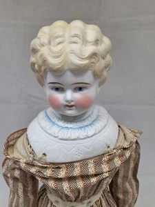 Antique 21" Blonde Hertwig Molded Shoulder Head Bisque Doll Germany c1900 - Picture 1 of 14