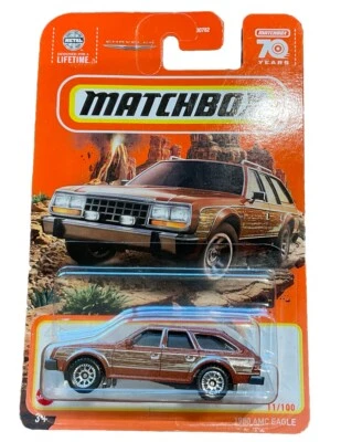 Matchbox 1980 AMC Eagle, Brown Wood Panel side, 70th Ann card 2023 - Image 1 of 4