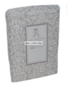 RACHEL ASHWELL SHABBY CHIC Damask Grey STANDARD PILLOWCASES SET COTTON - Picture 1 of 3