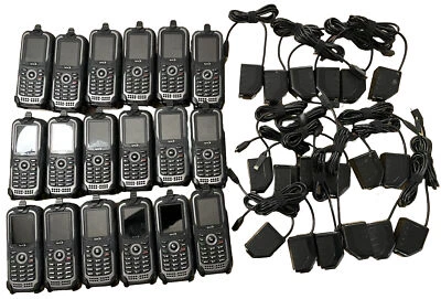 LOT of 18 SPRINT KYOCERA DURAPLUS E4233 3G rugged PTT Phones, holsters, chargers - Image 1 of 4