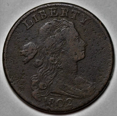 1802 Draped Bust Large Cent - US 1c Copper Penny Coin - L37 Cover