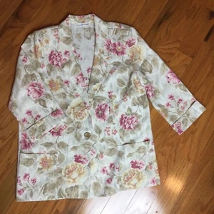 Alice Stuart Vintage Damen Blazer Jacke leicht geblümt MADE IN THE USA WEICH - Bild 1 von 12