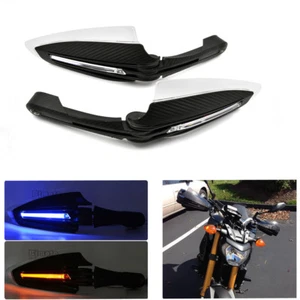 Pair Hand Guard 22mm 7/8" Handlebar Handguards LED Turn Signal Light Motorcycle - Imagen 1 de 12