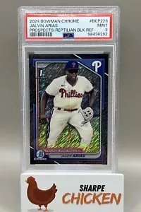 2024 Bowman Chrome Jalvin Arias - Black Reptilian/10 PSA 9 - Picture 1 of 2