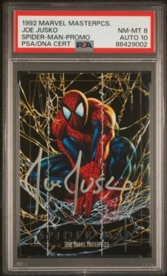 🔥1992 Marvel Masterpieces ⚡️Promo⚡️ Spider-Man PSA 8 Joe Jusko AUTO 10 VHTF 🔥  - Image 1 of 4