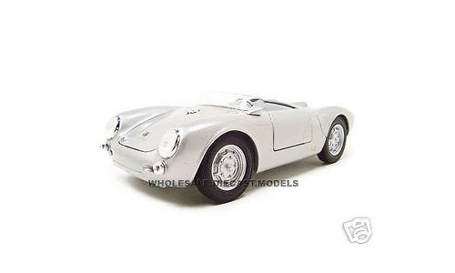 MAISTO SPECIAL EDITION 1/18 PORSCHE 550 A SPYDER SILVER W/ BLACK 31843