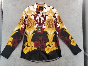 Barabas Herren Luxus Blumen Medusa Knopfleiste Hemd Größe Large Neu mit Etikett - Bild 1 von 15