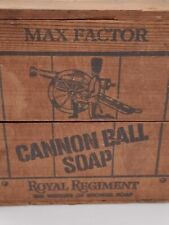 Vintage Max Factor Royal Regiment Wooden Box Hinged Cannon Ball