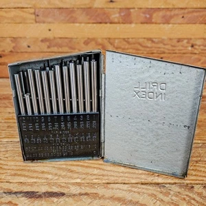 Vintage Drill Index 1 To 60 Metal Case W/ Assorted Drill Blanks - Picture 1 of 8
