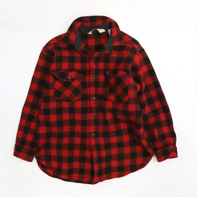 Vintage L.L. Bean Old Friends Wool Button Up Shirt Size XL Red Buffalo Plaid - Image 1 of 3
