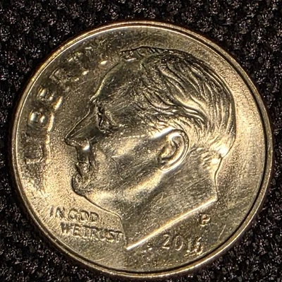 2016 P Roosevelt Dime With Grease, Die Chips, Planchet Error - Image 1 of 4