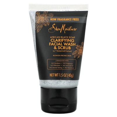 African Black Soap, Clarifying Facial Wash & Scrub, Fragrance Free, 1.5 oz (43 - Image 1 of 2