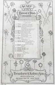 Schal & Haube Mütze Pins THEODORE A.KOHN & Sohn, Gorham Weihnachtsmann Löffel 1895 Druck Anzeige - Bild 1 von 6