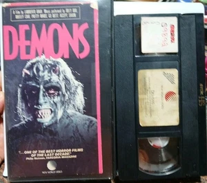 Demons (VHS, 1985) Dario Argento Bava Horror New World Video Rare OOP Cut Box - Picture 1 of 9