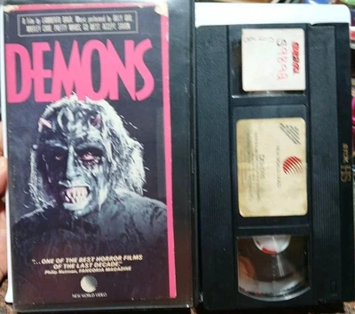 Demons (VHS, 1985) Dario Argento Bava Horror New World Video Rare OOP Cut Box - Image 1 of 4