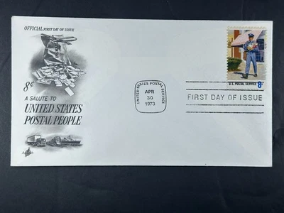 US FDC 1973 Postal People 8¢ – Letter Carrier Mailman  ArtCraft Cachet  a983 - Image 1 of 2