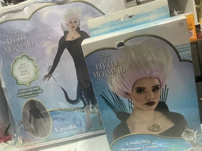 Little Mermaid Disney Ursula Adult Size Med 6-8 Costume Glows in Dark +WIG - Image 1 of 4