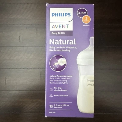 Philips Avent Natural Baby Bottle with Natural Response Nipple 9oz Flow 3 - Image 1 of 4