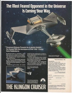 1991 Star Trek Klingon Cruiser Pewter Replica Original Magazine Ad - Bild 1 von 1