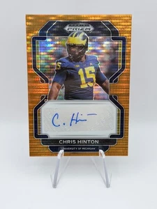 Chris Hinton - 2022 Prizm Draft Picks Rookie Auto Orange Pulsar /49 Michigan SSP - Picture 1 of 4