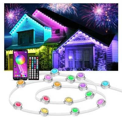 IVRICH 100FT Permanent Outdoor Lights, Smart RGB Eave Light with APP/Remote C... - Image 1 of 4