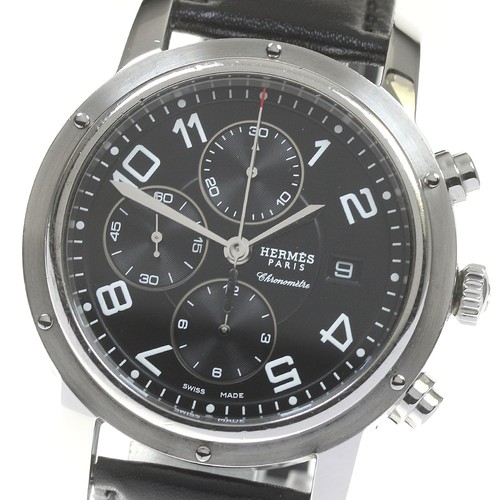 HERMÈS Orologio Uomo Automatico HERMES Clipper chrono CP1.910 Data Quadrante Nero_862947