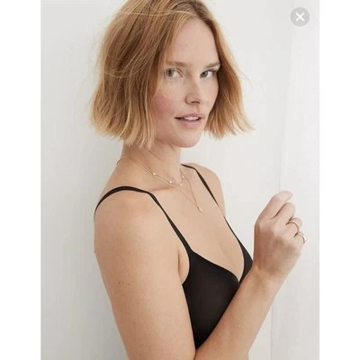 Sujetador Balconette Aerie Smoothez Microfibra Sin Forro Malla Negra Con Aros Talla 34B Foto 1 de 4