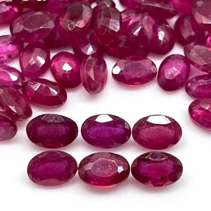 15 Pcs Natural Ruby 6x4mm Oval Cut Rich Red Loose Gemstones Wholesale Lot - Picture 1 of 12