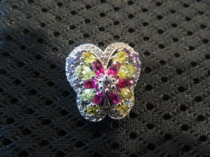 925 Sterling Pendant Garnet Peridot Amethyst Lemon Quartz Gemstones 16 in Chain - Picture 1 of 6